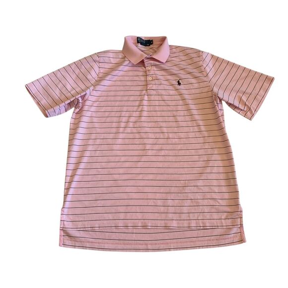 Polo Ralph Lauren Men's Size M Short Sleeve VTG Striped Pima Cotton Polo Shirt - Picture 11 of 14